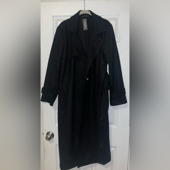 NWT Petite Belted Wool Look Trench Coat - Picture 5 of 9
